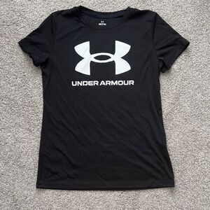 Under Armour Women's Black and White Logo Tee NEW NO TAGS S